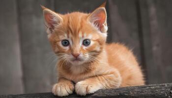 AI generated Cute little red kitten photography,Cat Photography photo