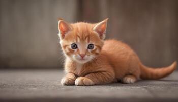 ai generado linda pequeño rojo gatito fotografía, gato fotografía foto