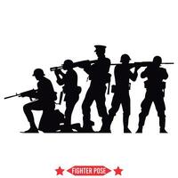 AI generated Dynamic Fighter Pose Silhouette Collection  Ready to Use Vector Graphics for Martial Arts, Combat Training, and Self Defense Illustrations