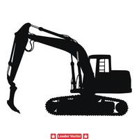 Dynamic Loader Silhouette Illustrations  Enhance Your Designs with Industrial Elements vector