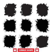 Grunge Chic  Stylish Shape Vector Silhouette Set with Distinctive Character