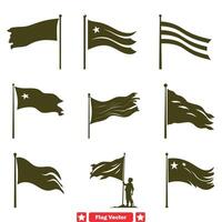 AI generated Dynamic Flag Illustrations  Vibrant Vector Silhouettes Showcasing National Identity