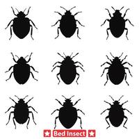 insecto infestación alerta detallado cama error vector colección para salud conciencia