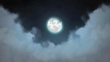 a full moon is seen in the sky above clouds video