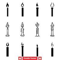 AI generated Artisanal Candle Set Handcrafted Vector Silhouettes Perfect for Various Designs