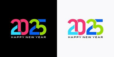 2025 New Year design with colorful interconnected numbers concept Template vector