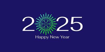 Happy New Year 2025 Background Design. New Year 2025 Design Template with fireworks vector