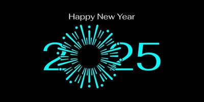 Happy New Year 2025 Background Design. New Year 2025 Design Template with green fireworks vector