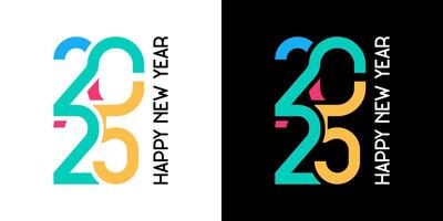 2025 New Year Design Template with colorful interconnected numbers concept vector