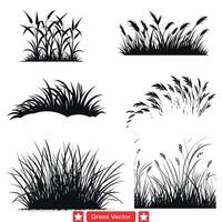 Whispering Meadows  Detailed Grass Vector Bundle for Artistic Projects