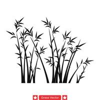 Verdant Haven  Rich Grass Silhouettes Set for Environmental Illustrations vector