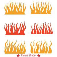 AI generated Inferno Ignited  Dynamic Flame Shape Vector Silhouettes for Fiery Designs