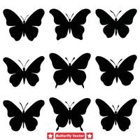 AI generated Butterfly Ballet Delicate Vector Silhouettes for Mesmerizing Artistic Compositions