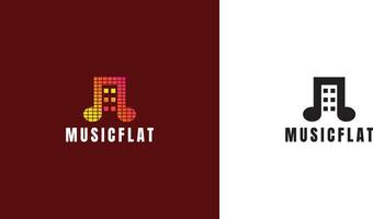 Music Flat Logo Template Design Vectro vector