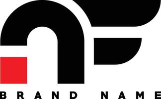 NF Bold Alphabet Letter Logo Design Template, Vector Illustration