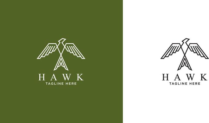 Hawk Eagle Minimal Logo Template Design For Business And Company