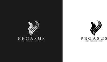 Pegaso logo diseño vector modelo para negocio y servicios