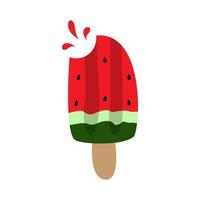 Watermelon Ice cream, frozen summer dessert vector