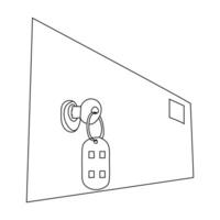 Key single line vector one continuous line drawing of key key line icon