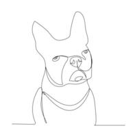 Continuous one line dog drawing out line vector illustration design