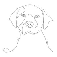 Continuous one line dog drawing out line vector illustration design