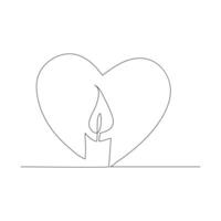 Continuous line drawing candle vector illustration design Coloring page for kids white halloween candles vector illustration,