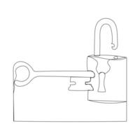 Key single line vector one continuous line drawing of key key line icon