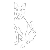 Continuous one line dog drawing out line vector illustration design