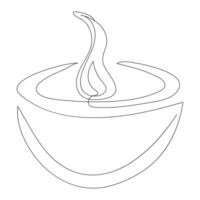 Continuous line drawing candle vector illustration design Coloring page for kids white halloween candles vector illustration,