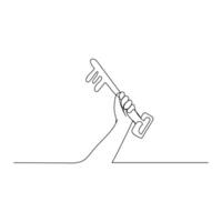 Key single line vector one continuous line drawing of key key line icon