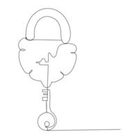 Key single line vector one continuous line drawing of key key line icon