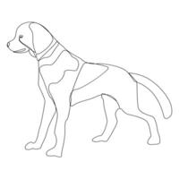 Continuous one line dog drawing out line vector illustration design