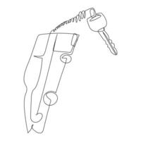 Key single line vector one continuous line drawing of key key line icon