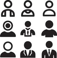 People icon set in trendy flat style. Person symbol for infographics, website design, logo and apps.  Solid icon collection. User profile symbol. vector