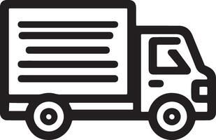 Fast delivery truck outline vector icon. Express delivery symbol. Logistic trucking sign for apps and websites.