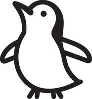 Cute penguin vector icon line style. Simple line penguin icon illustration vector on white background.