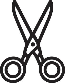 Scissors vector icon outline style on white background. Simple illustration of sewing scissors vector icon for web.