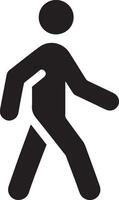 Walk vector icon flat style on white background. Walking man sign.