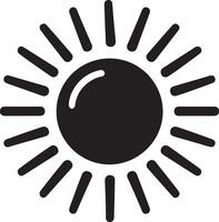 Sun or screen brightness Sun line art icon for apps and websites. Sun vector symbol icon design.