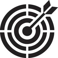 Target vector icon for apps and websites. Symbol of a target with arrow vector icon.