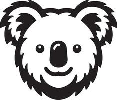 Koala bear head vector illustration on white background. Koala face logo or any design.
