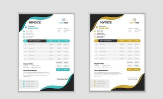 Professional invoice design template vector