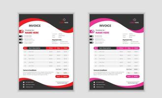 Professional invoice design template vector