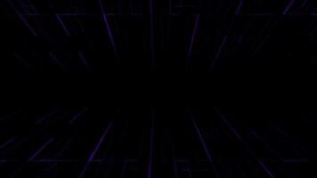 Modern flickering purple particles futuristic on dark black background video