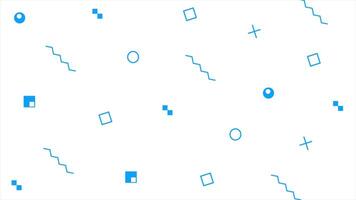 blue random abstract shapes pop style Minimal blue background video