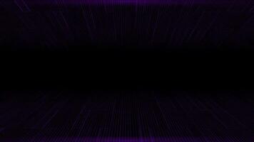 Modern flashing purple particles futuristic on dark black background video