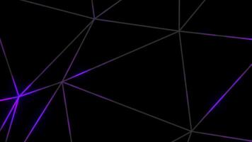 purple glowing polygonal random shapes design on black background. Connecting Network lines background video