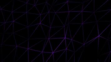 purple 3d polygon mesh Abstract digital connection moving dots and lines, Technology futuristic black background video