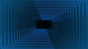 3d rektangulär låda tunnel neon ljus lutning bakgrund, neon rader rör på sig trogen gaming bakgrund video