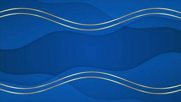 blue and golden abstract geometric motion techology background. Seamless looping background animation video